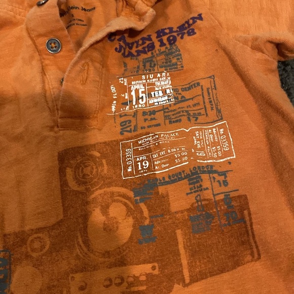 ♦️5 for $15♦️ 2T orange Calvin Klein polo shirt sleeve shirt - Picture 3 of 3